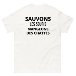 T-shirt beauf "sauvons les souris mangeons des chattes"