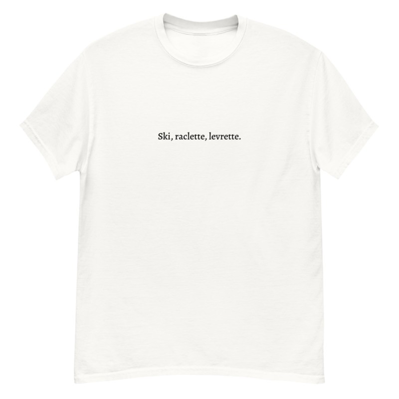 T-shirt beauf "ski raclette levrette"