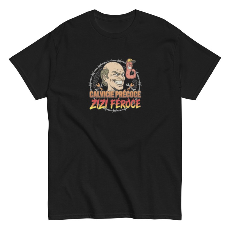 T-shirt beauf "calvicie précoce, zizi féroce"